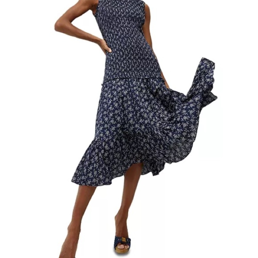 Veronica Beard Verena smocked cotton dress size 00 - Picture 3 of 10